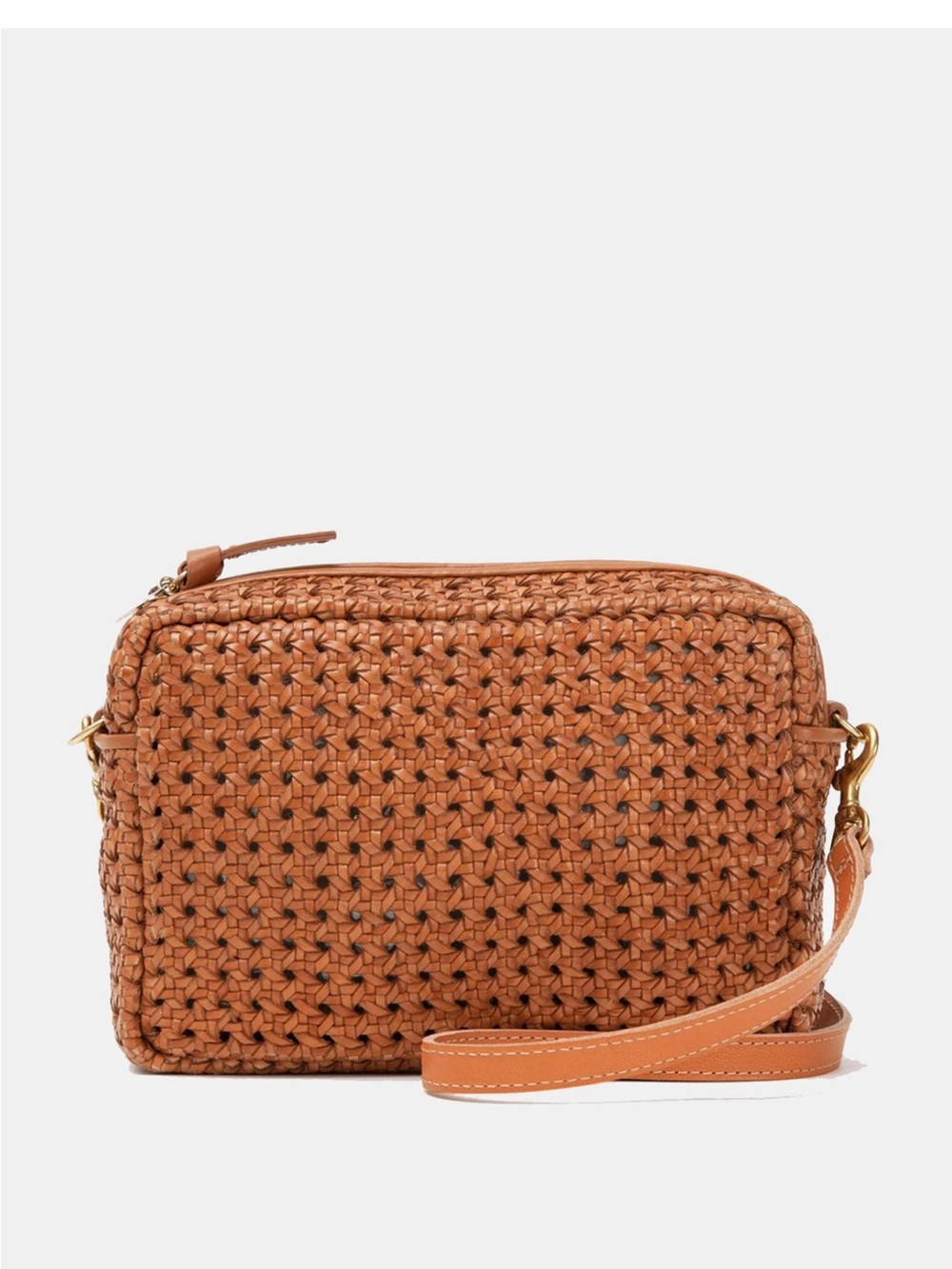 NWOT Clare V Tan Rattan woven crossbody bag purse